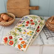 Wild flowers double oven glove