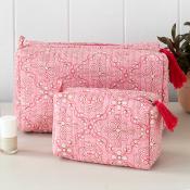 Pink quilted bags