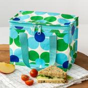 Blue and green daisy lunch bag