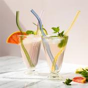 Glass straws with cleaning brush (set of 4)