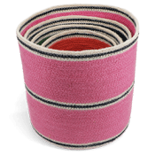  Round jute storage baskets (set of 4) - Multi-colour