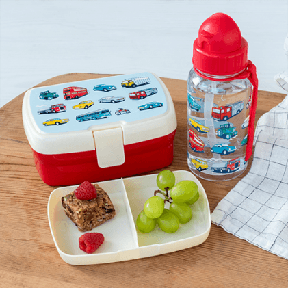 Road trip lunch box and water bottle
