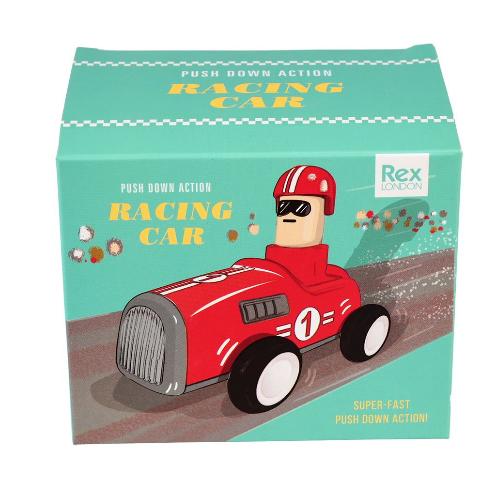 ﻿Push Down Action Racing Car Red ﻿Rex London