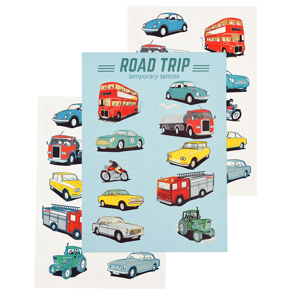 ﻿Road Trip Temporary Tattoos (2 Sheets) ﻿Rex London
