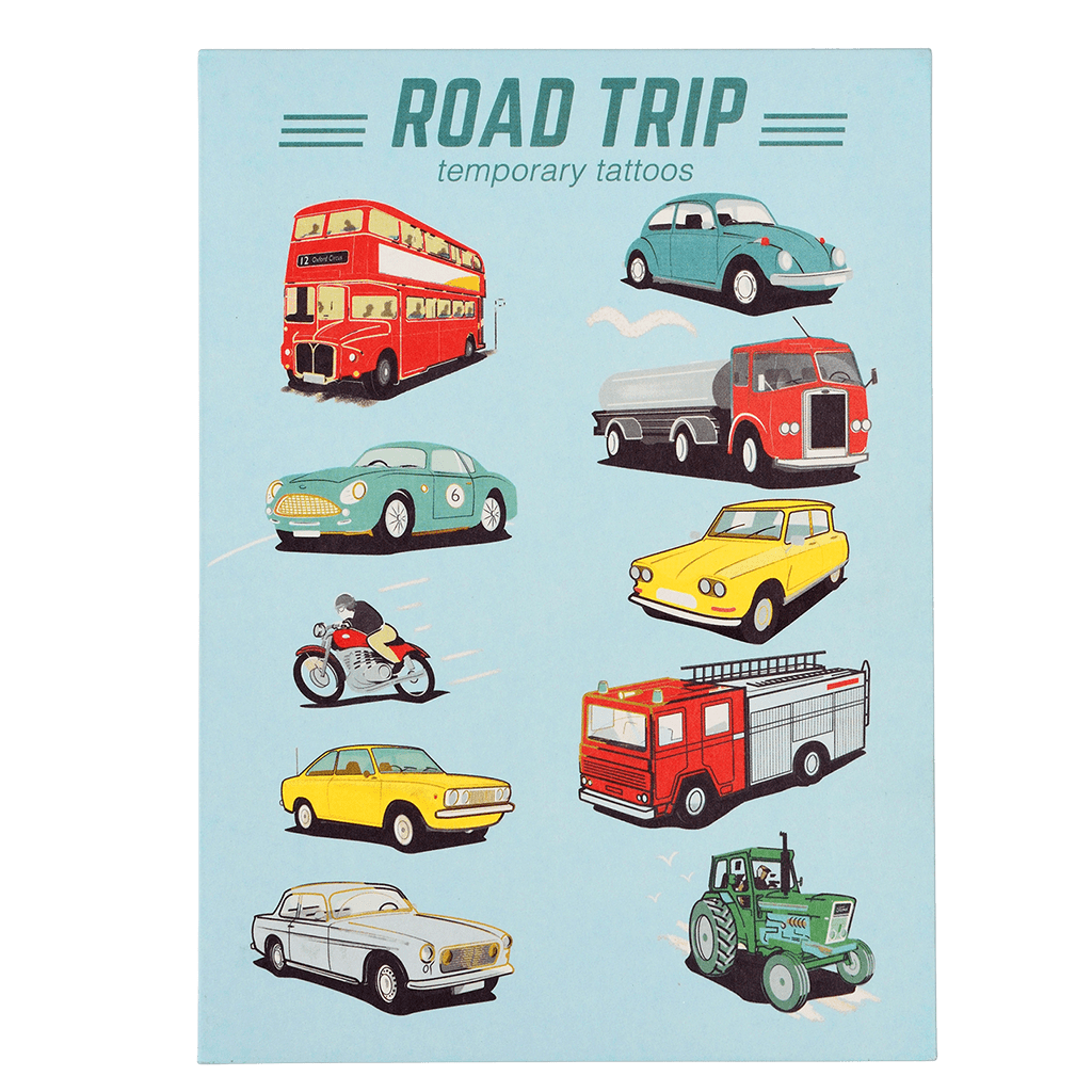 Road Trip Temporary Tattoos (2 Sheets) ﻿Rex London