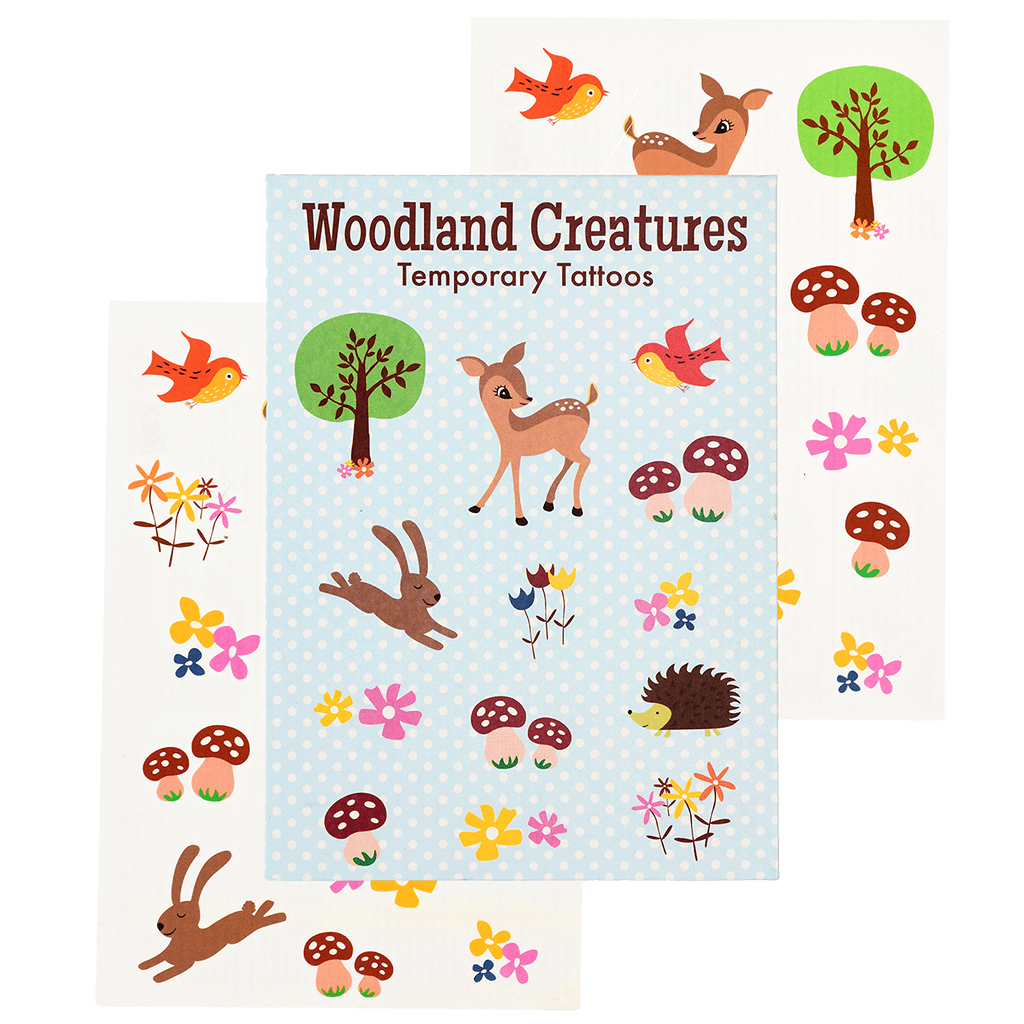 ﻿Woodland Creatures Temporary Tattoos (2 Sheets) ﻿Rex London