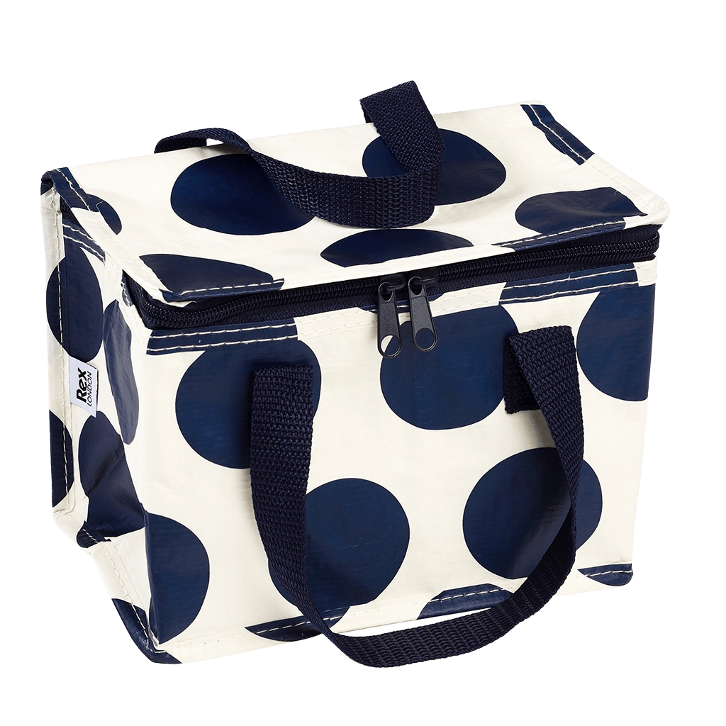 ﻿Navy On White Spotlight Lunch Bag ﻿Rex London