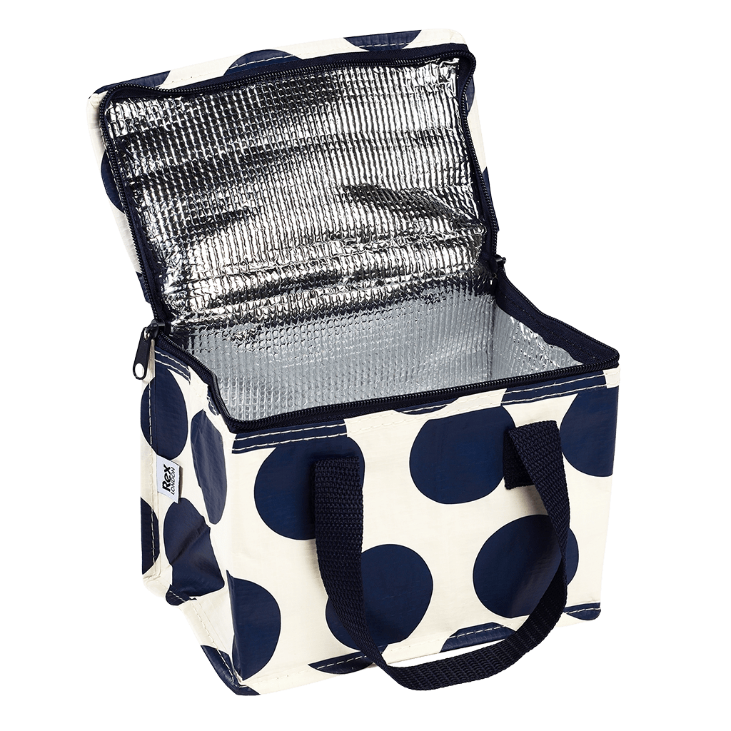 ﻿Navy On White Spotlight Lunch Bag ﻿Rex London