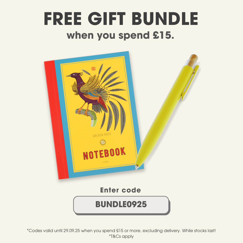 Free gift bundle - a6 notebook and Recycled aluminium ballpoint pen - Yellow