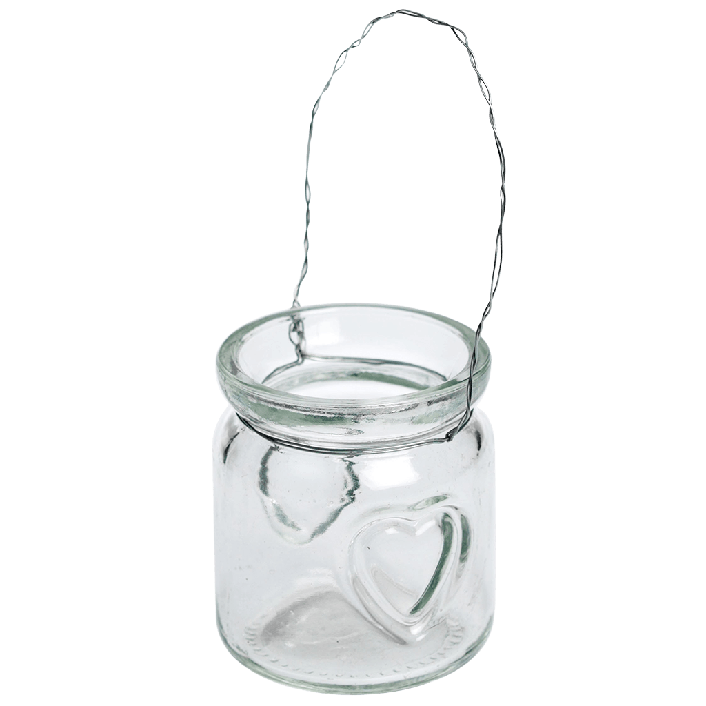 ﻿Hanging Mini Heart Jam Jar ﻿Rex London