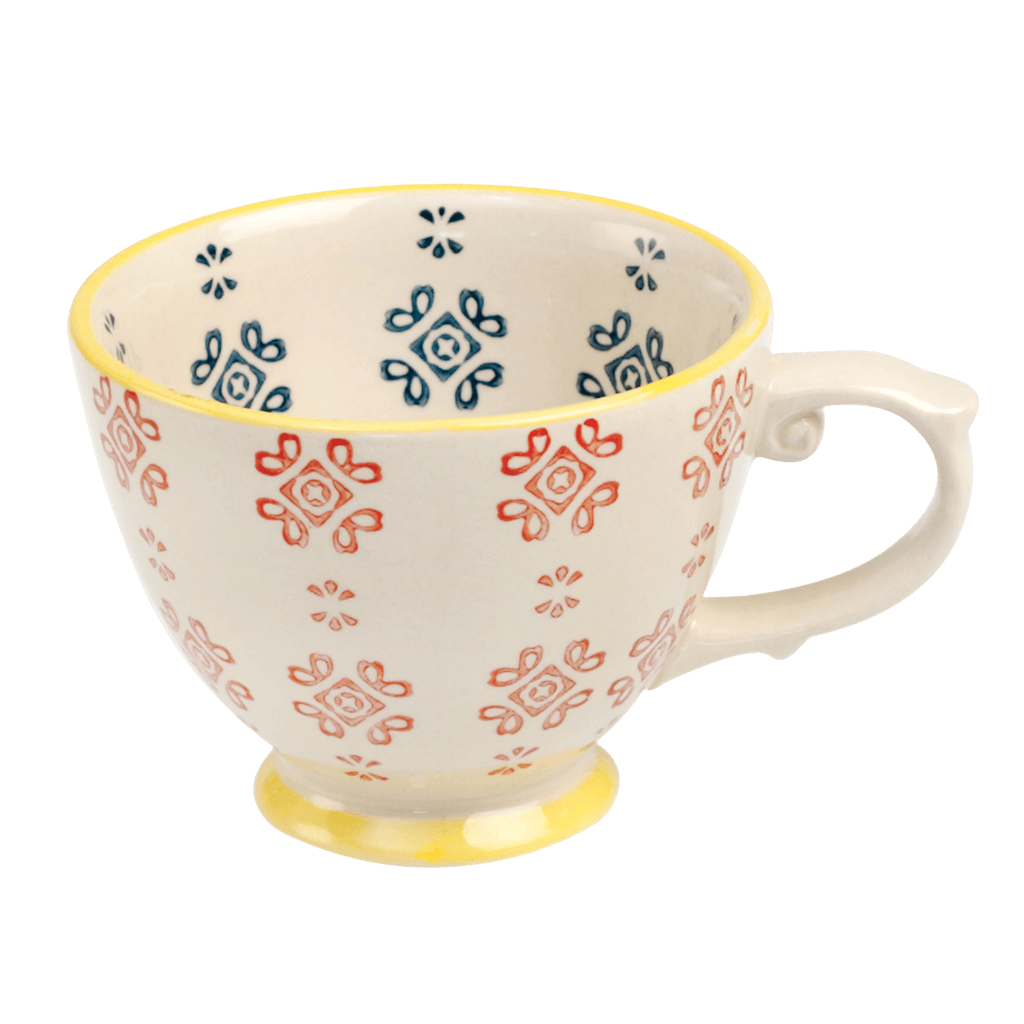 Stoneware Tea Cup Medina Blue Tile ﻿Rex London