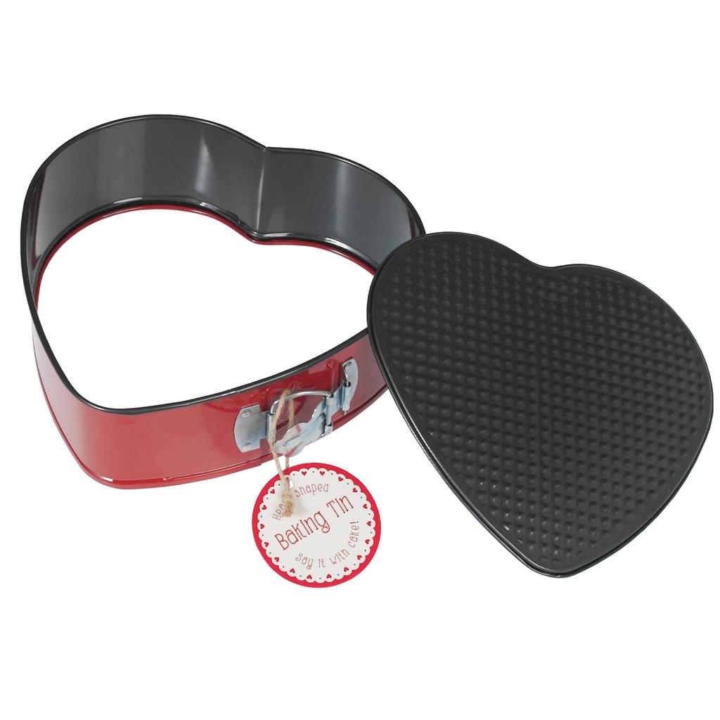 Red Heart Shaped Cake Tin Large ﻿Rex London