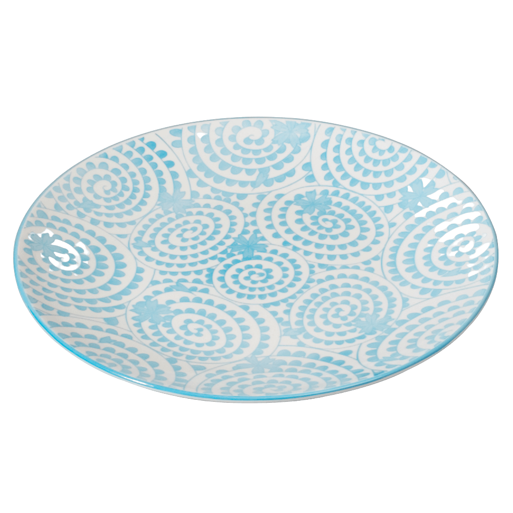 Japanese Dinner Plate Blue Swirls ﻿Rex London