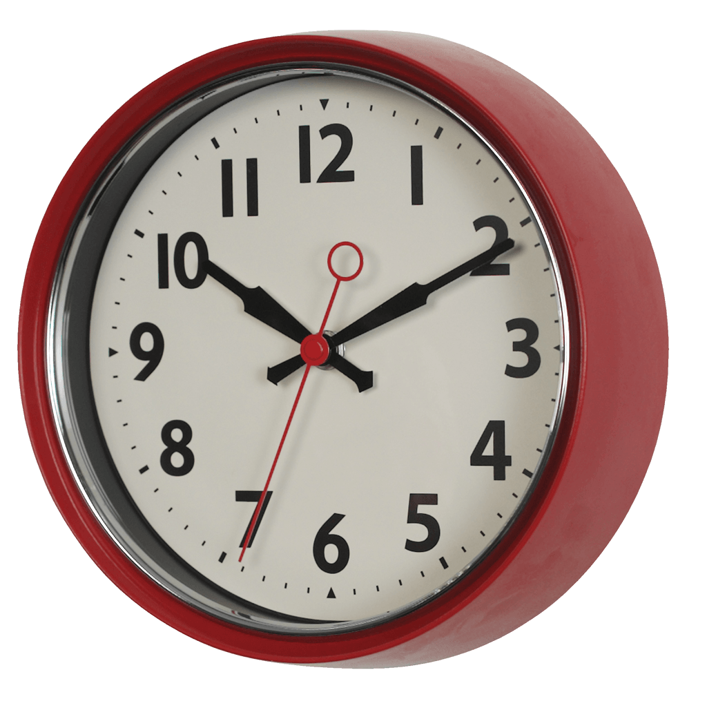 1950s Red Metal Wall Clock ﻿Rex London