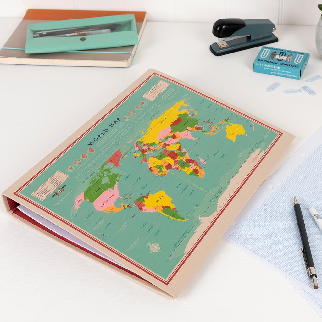 ﻿World Map Ring Binder | ﻿Rex London