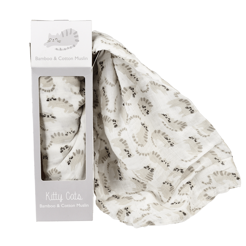 ﻿Kitty Cats Swaddling Blanket ﻿Rex London