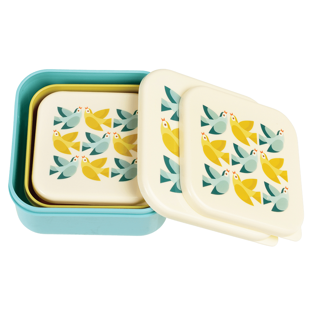 Love Birds Snack Boxes (set Of 3) ﻿Rex London