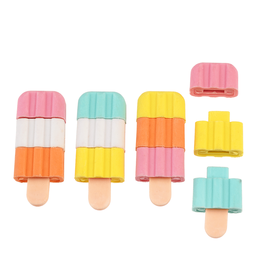 Set Of Four Ice Lolly Erasers ﻿Rex London