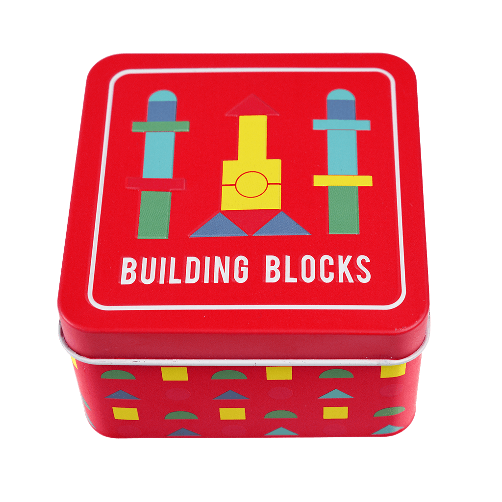Wooden Building Blocks In A Tin ﻿Rex London