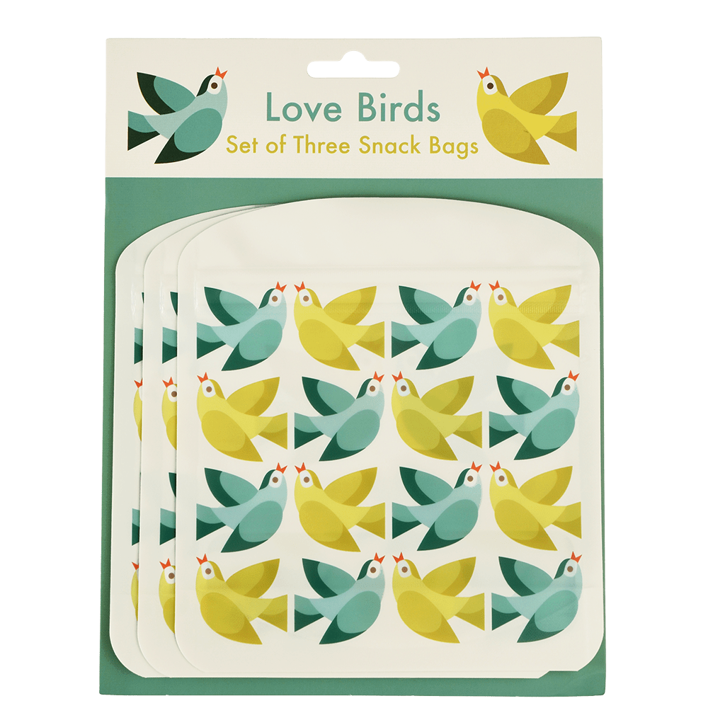 Love Birds Snack Bags (set Of 3) ﻿Rex London