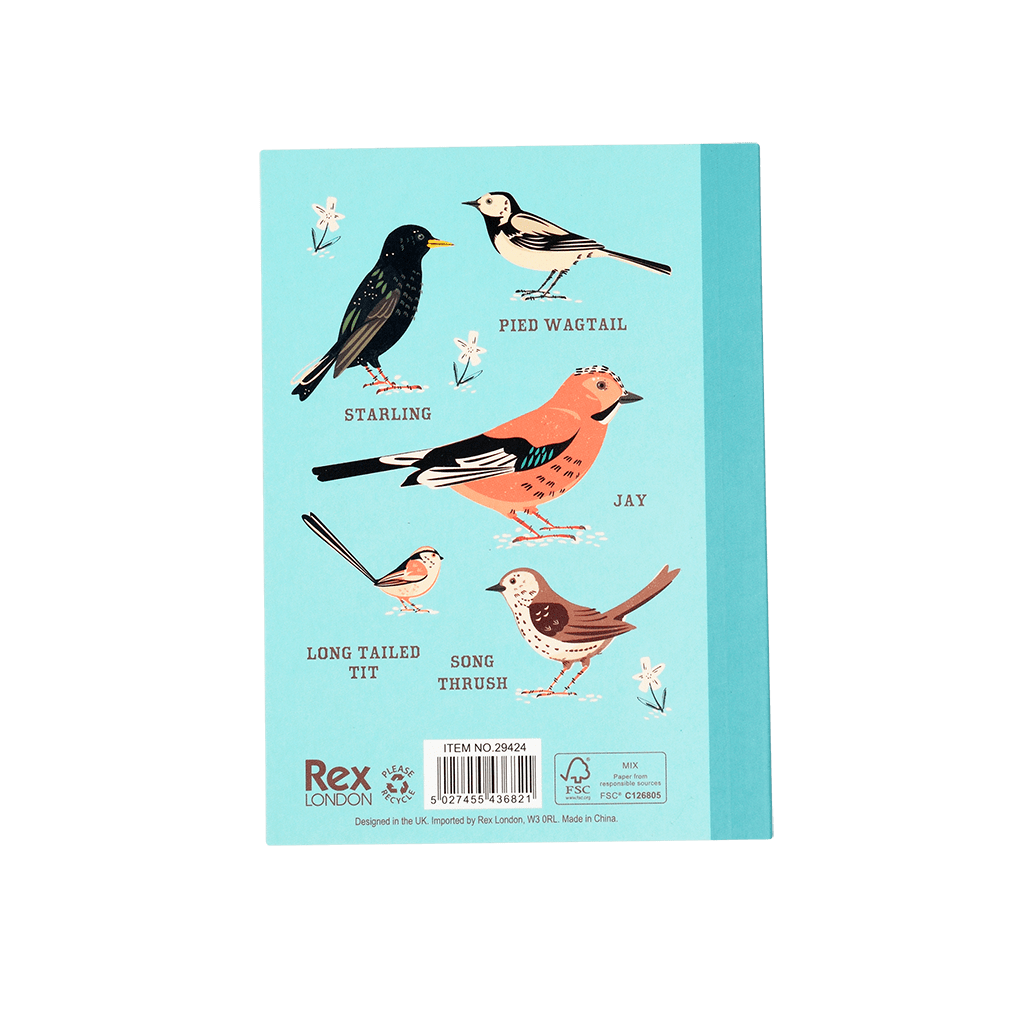 ﻿Garden Birds A6 Notebook ﻿Rex London