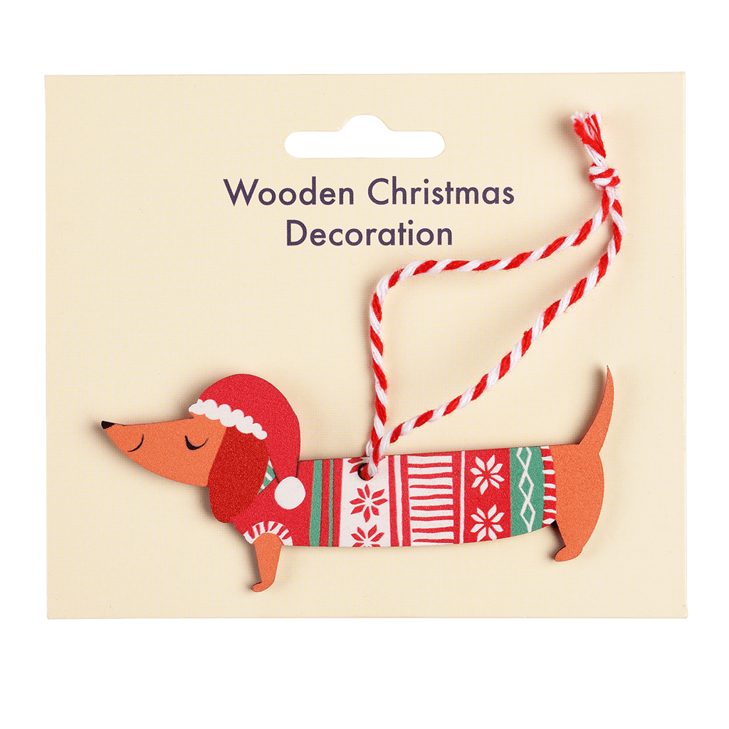 Sausage Dog Christmas Decoration ﻿Rex London