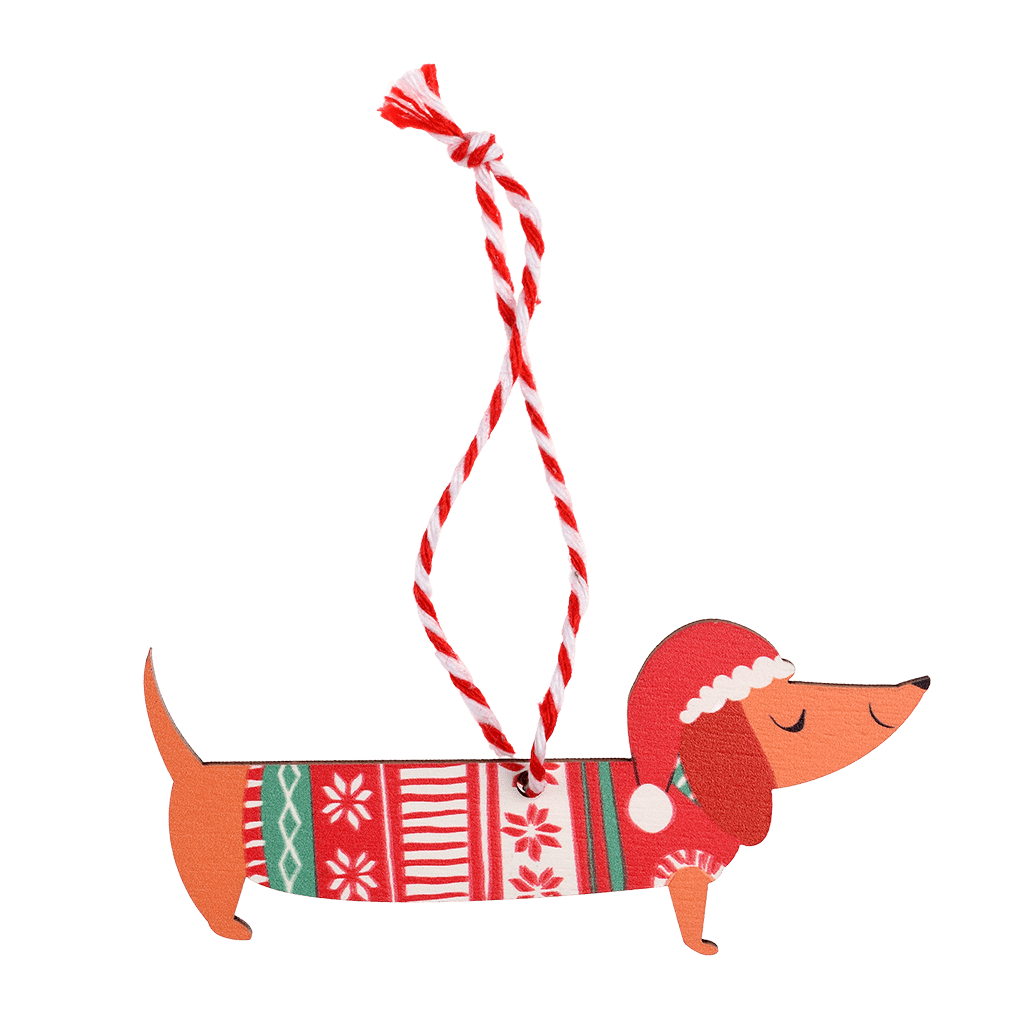 Sausage Dog Christmas Decoration ﻿Rex London