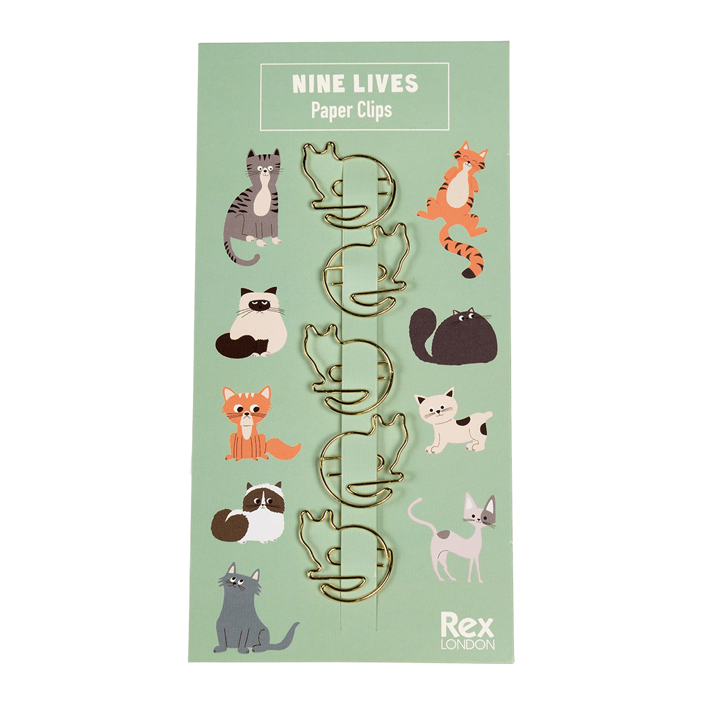 ﻿Nine Lives Paper Clips (set Of 5) ﻿Rex London