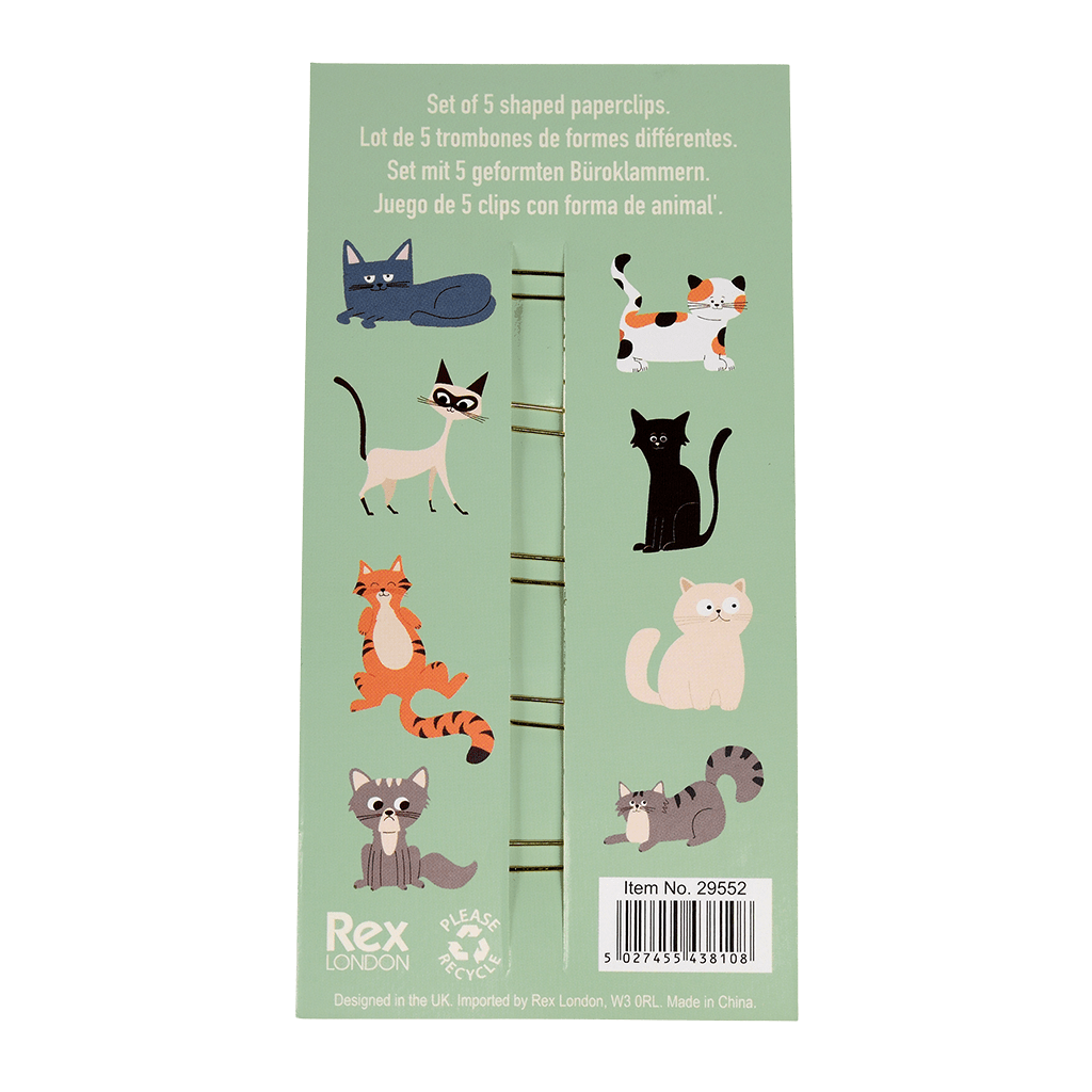 ﻿Nine Lives Paper Clips (set Of 5) ﻿Rex London