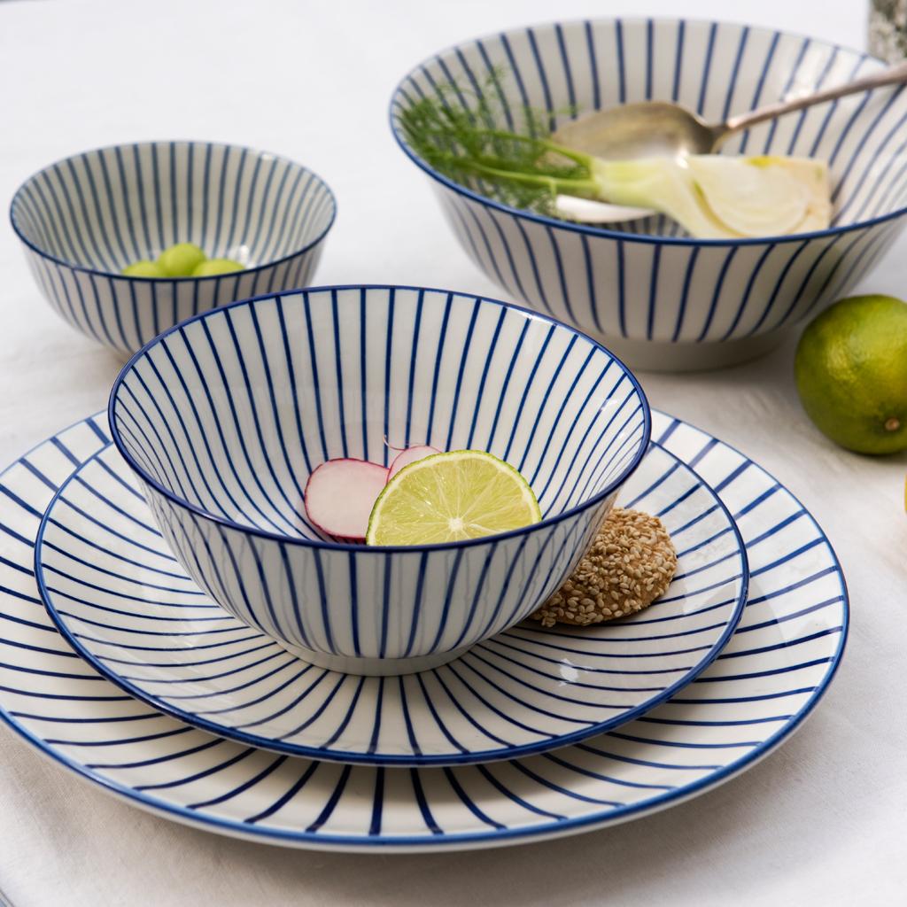 Japanese Salad Bowl Cobalt Sunburst ﻿Rex London