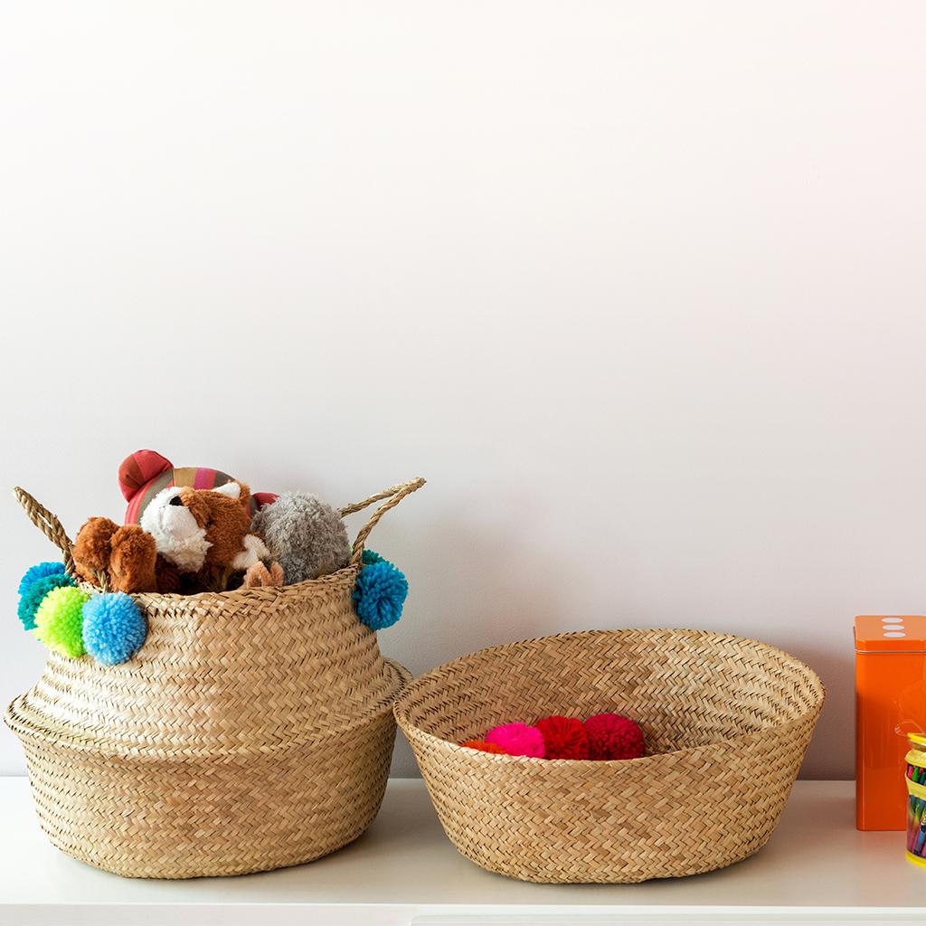 Pink Pom Pom Belly Basket ﻿Rex London