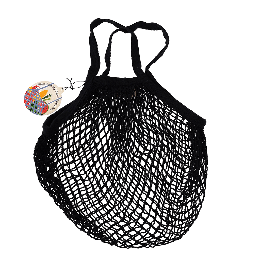 ﻿Black Organic Cotton Net Bag ﻿Rex London