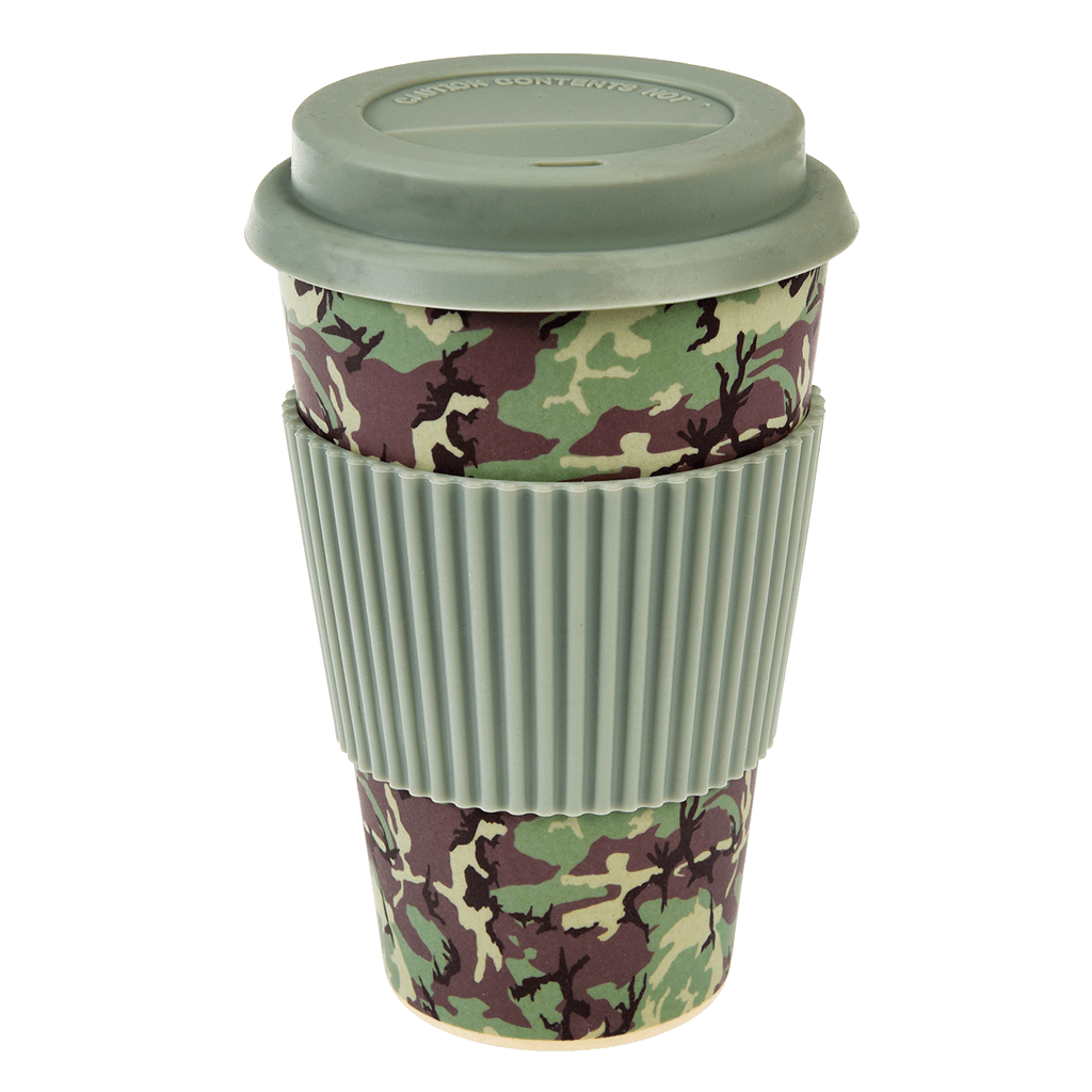 ﻿Camouflage Bamboo Travel Mug ﻿Rex London