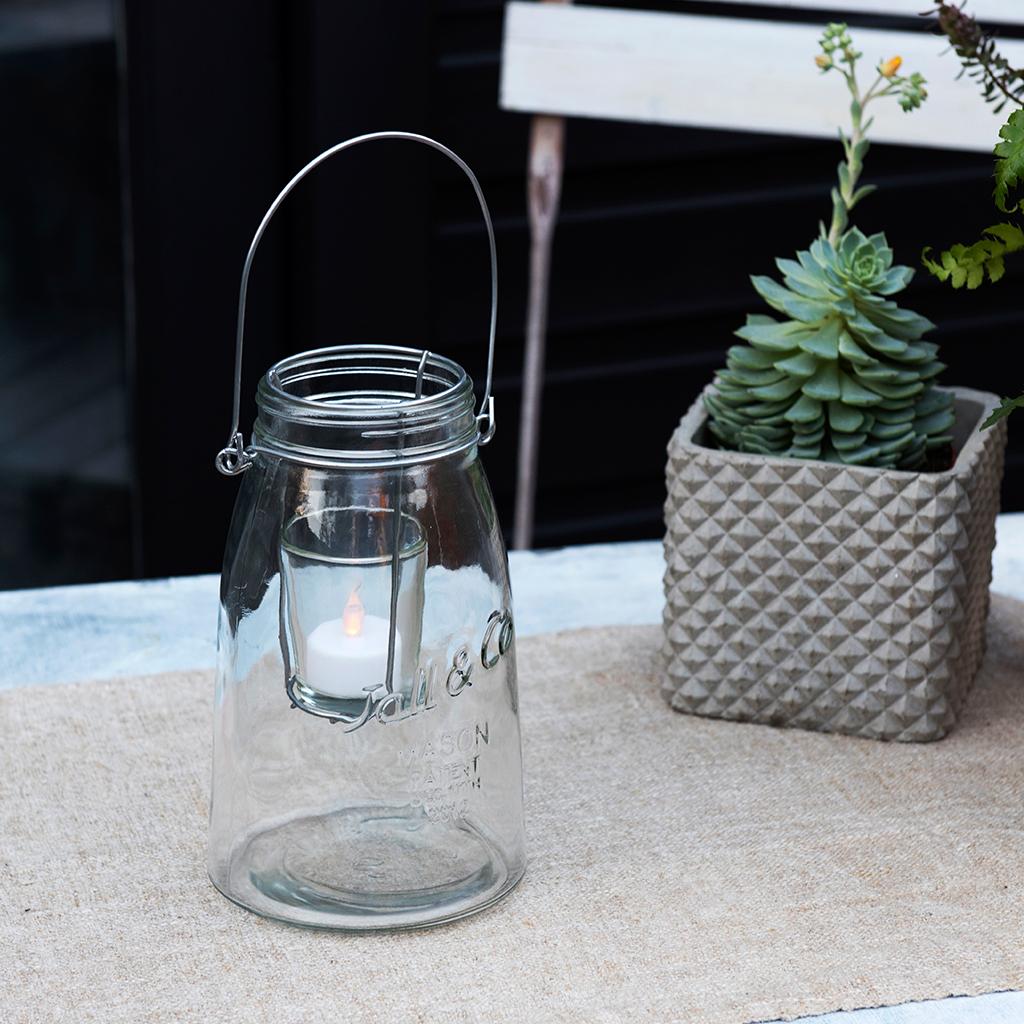 Clear Mason Jar Tealight Holder ﻿Rex London