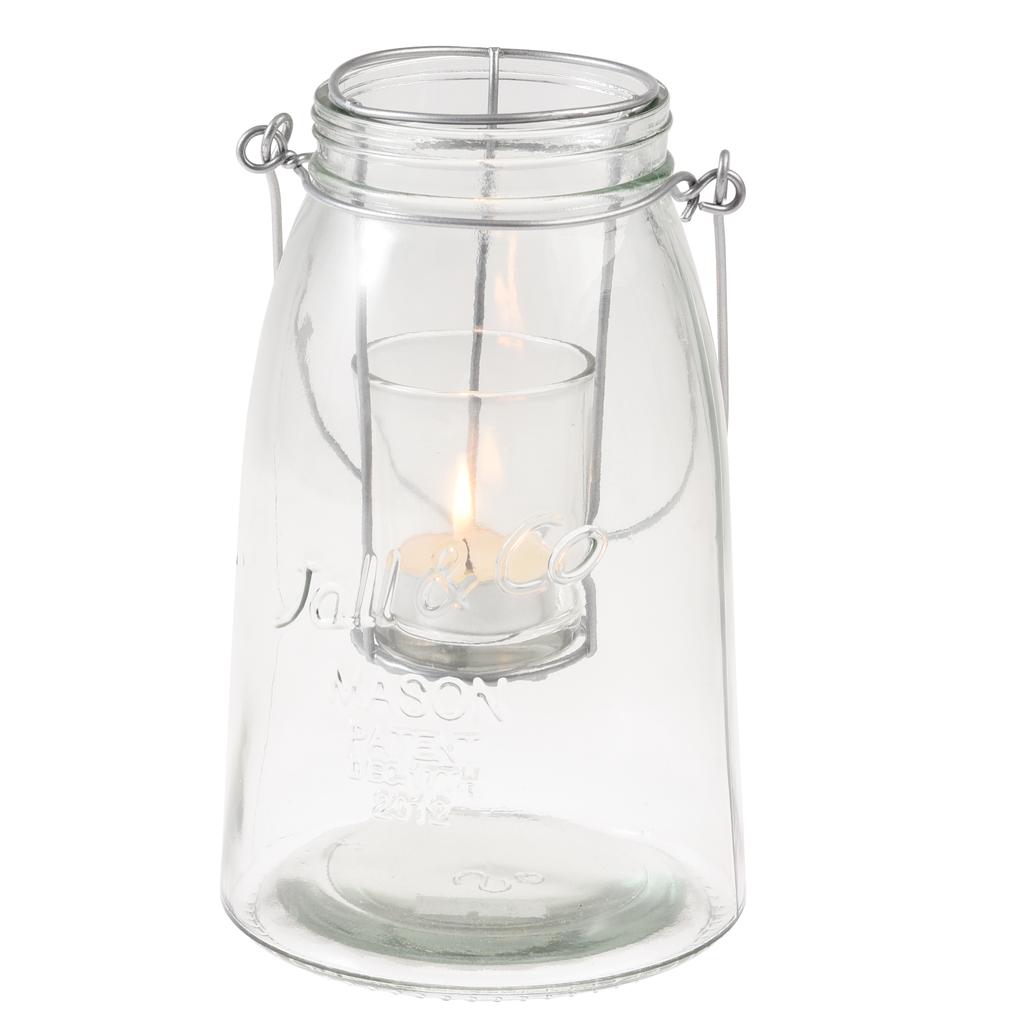 ﻿Clear Mason Jar Tealight Holder ﻿Rex London