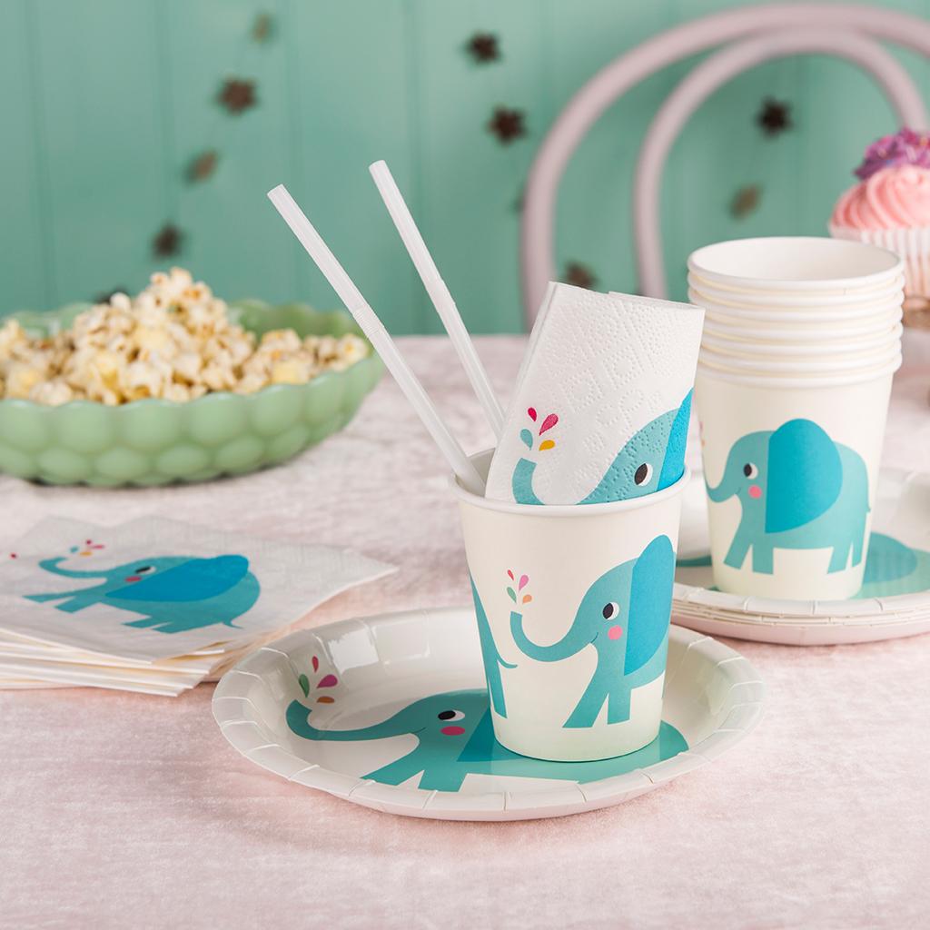 Elvis The Elephant Paper Cups (set Of 8) | ﻿Rex London
