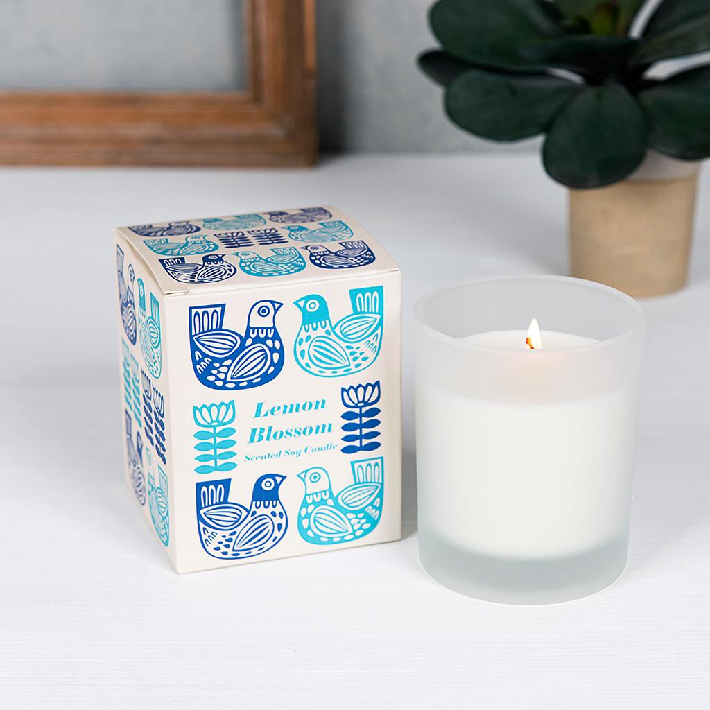 ﻿Folk Birds Boxed Scented Candle ﻿Rex London