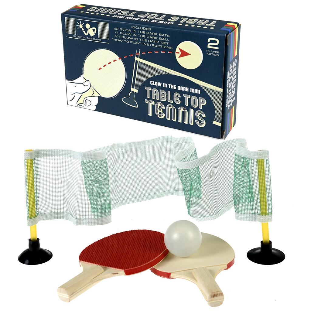 Glow In The Dark Mini Table Tennis Set ﻿Rex London