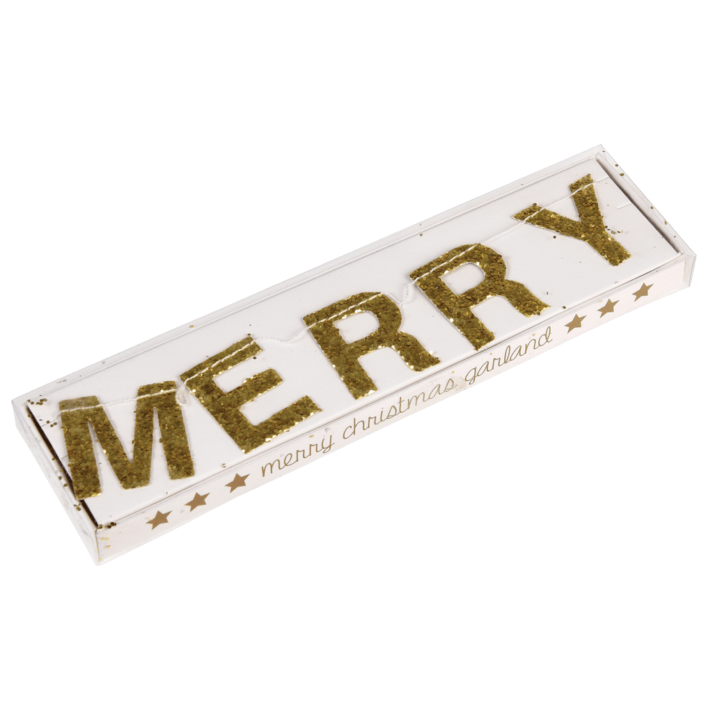 Gold Merry Christmas Garland ﻿Rex London