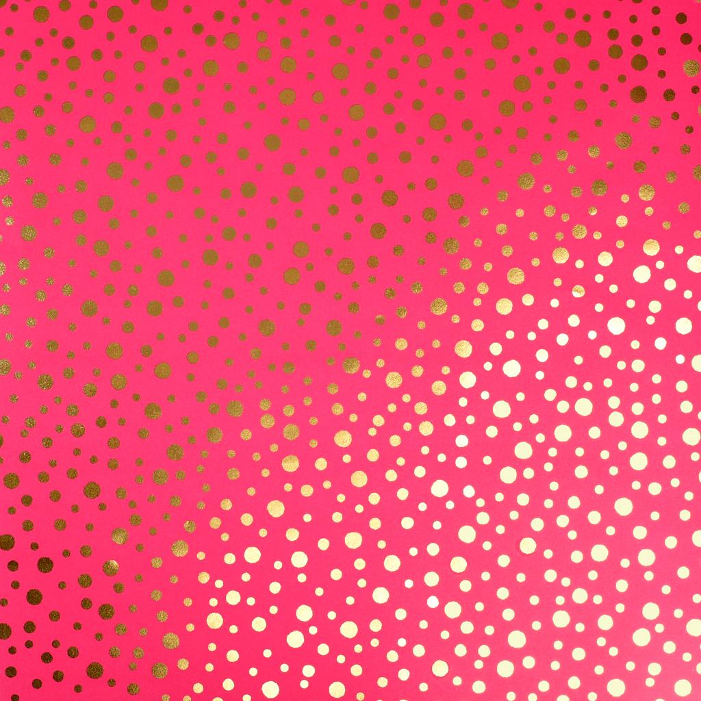 Gold Spot Fuschia Wrapping Paper ﻿Rex London