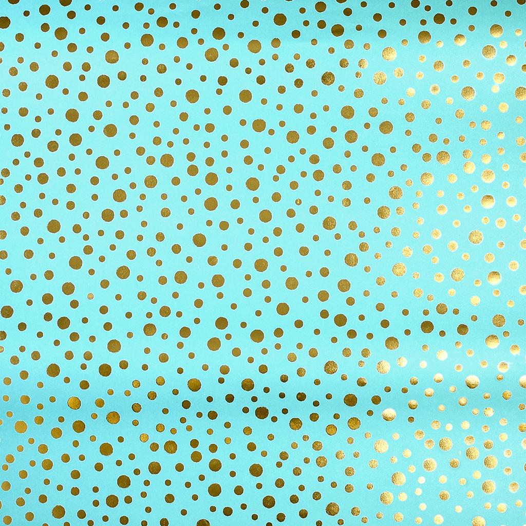 ﻿Gold Spot Sea Mist Wrapping Paper ﻿Rex London
