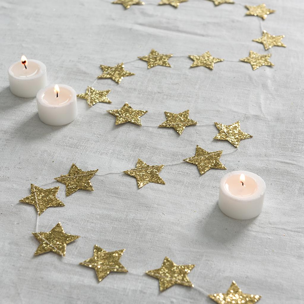 Gold Stars Christmas Garland ﻿Rex London