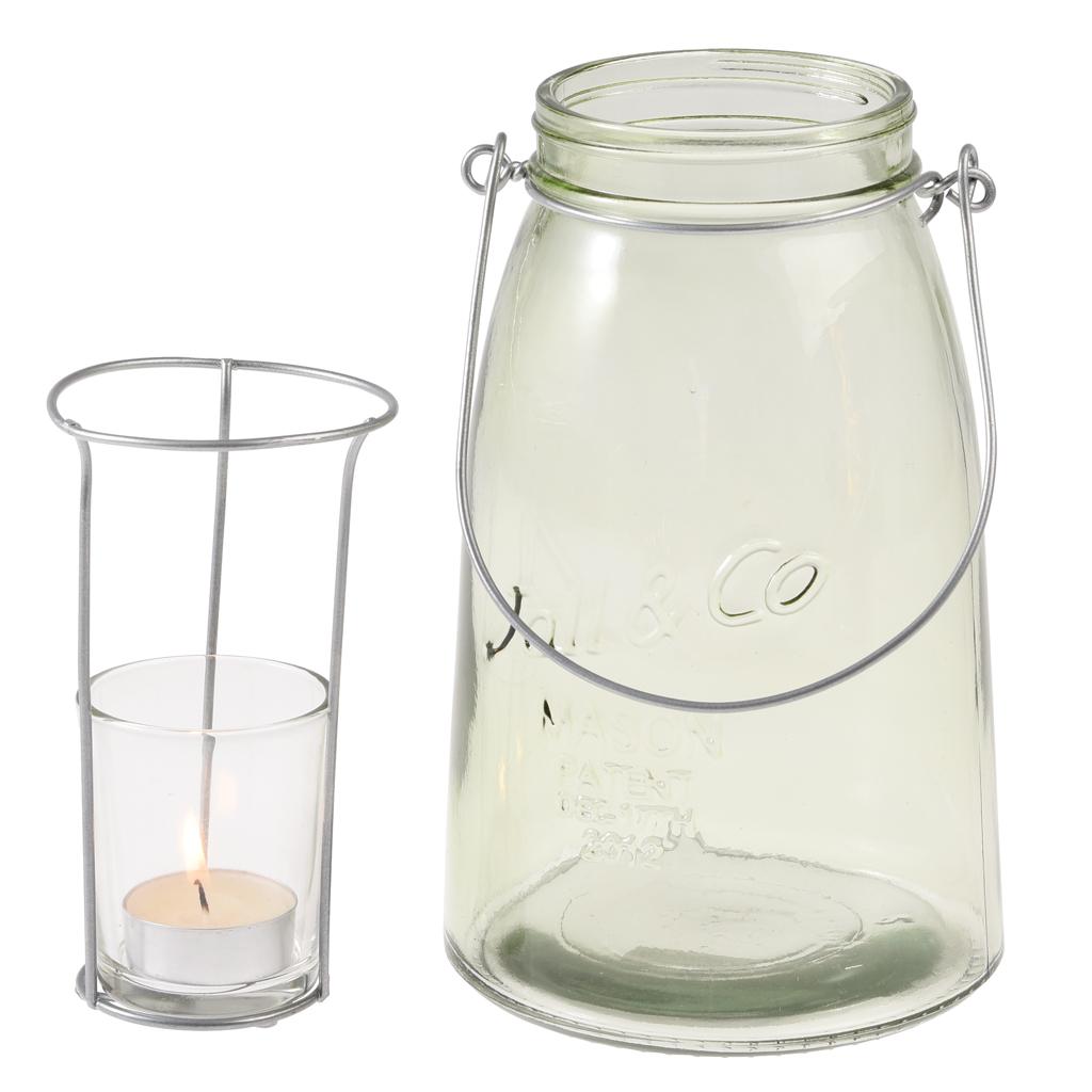 ﻿Green Mason Jar Tealight Holder ﻿Rex London
