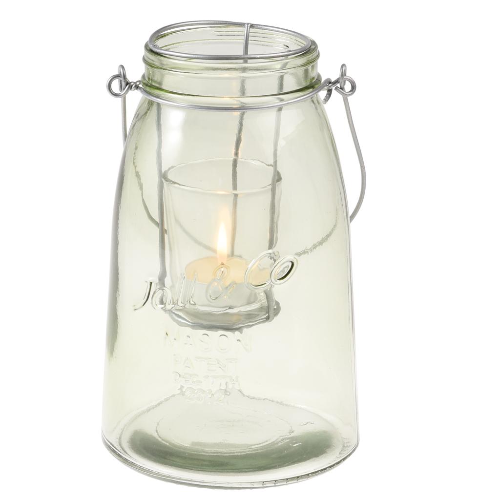 Green Mason Jar Tealight Holder ﻿Rex London