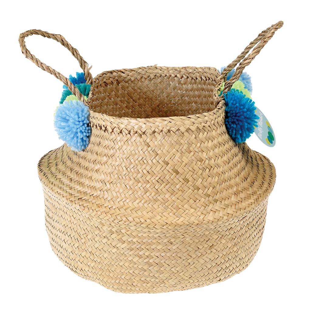 Green Pom Pom Belly Basket ﻿Rex London