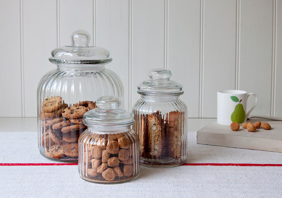 Ridged Glass Biscuit Jar ﻿Rex London