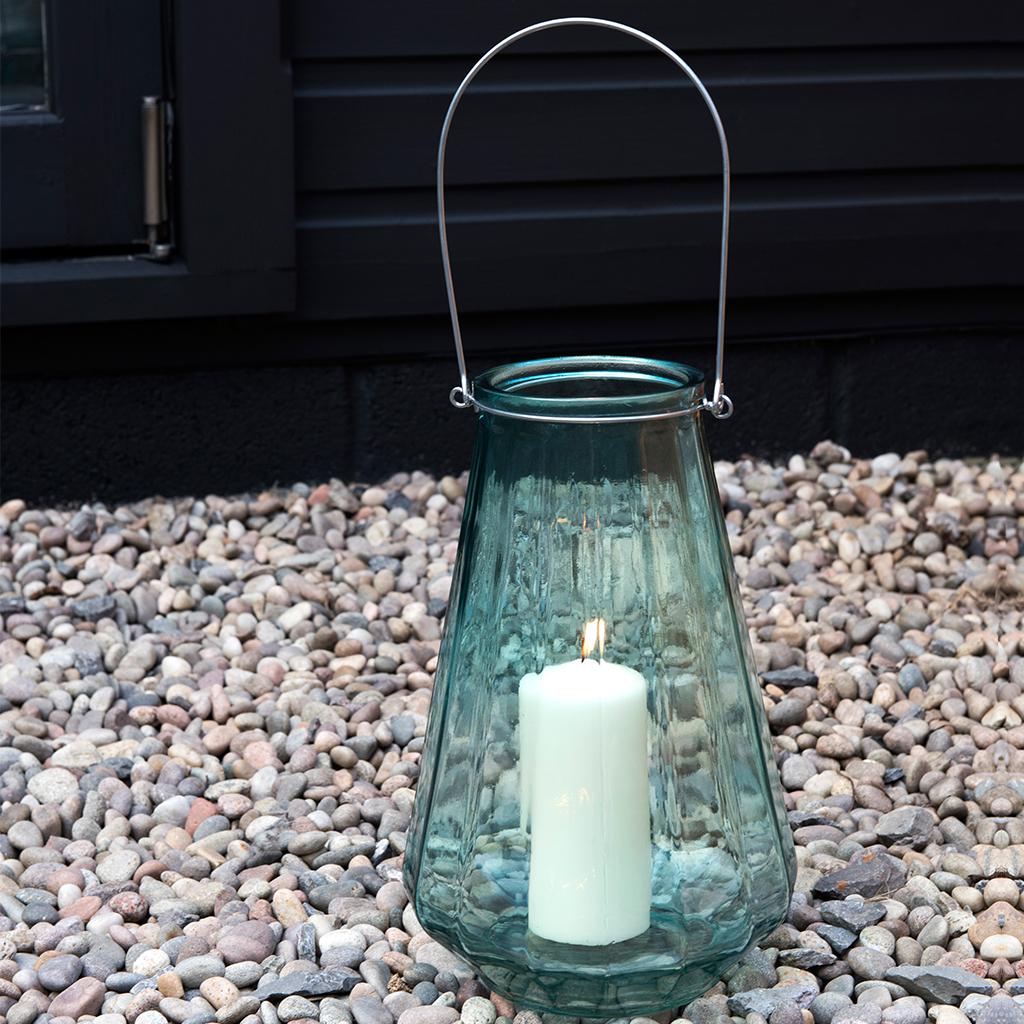 Large Geometric Blue Candle Holder ﻿Rex London