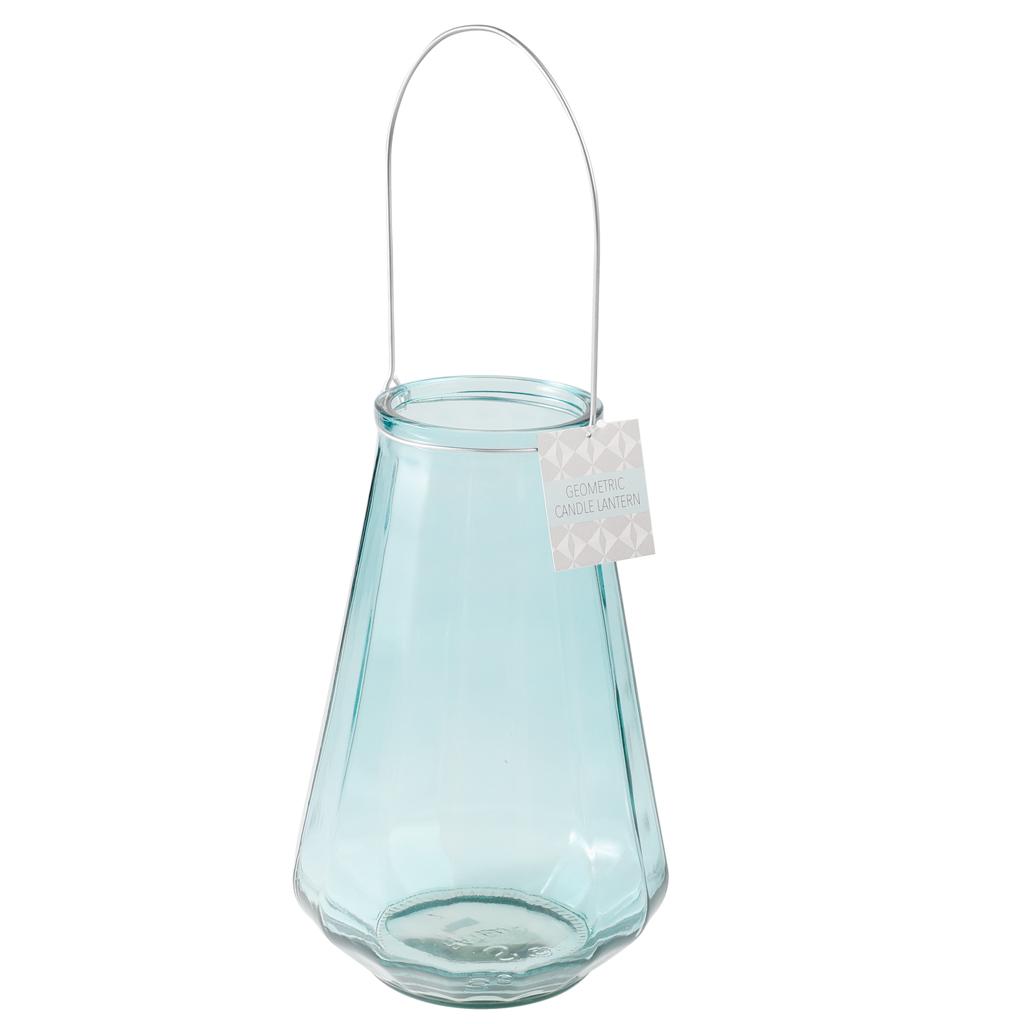 Large Geometric Blue Candle Holder ﻿Rex London