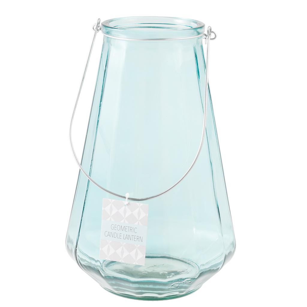 Large Geometric Blue Candle Holder ﻿Rex London