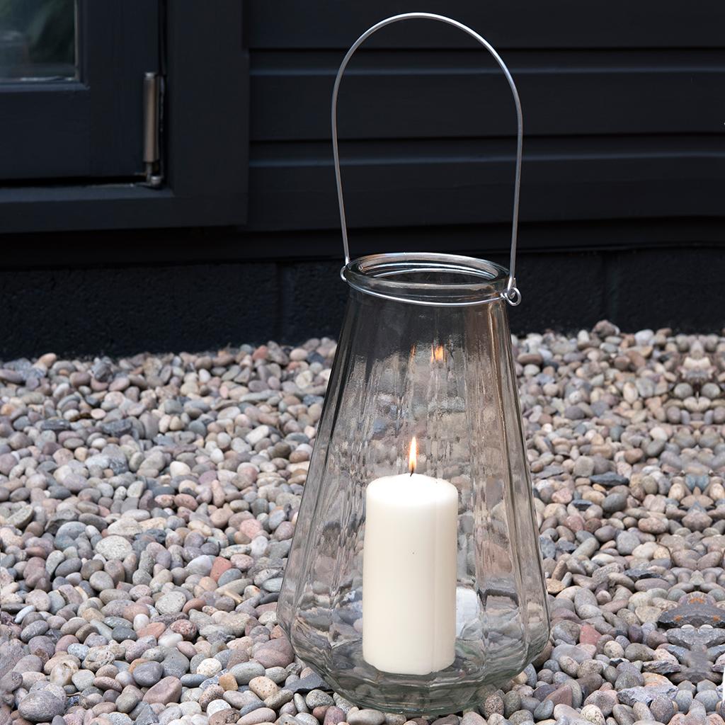 Large Geometric Clear Candle Holder ﻿Rex London